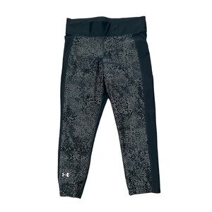 Under Armour Black / Grat Reflective Athletic Running Yoga Compression Pant Sz S
